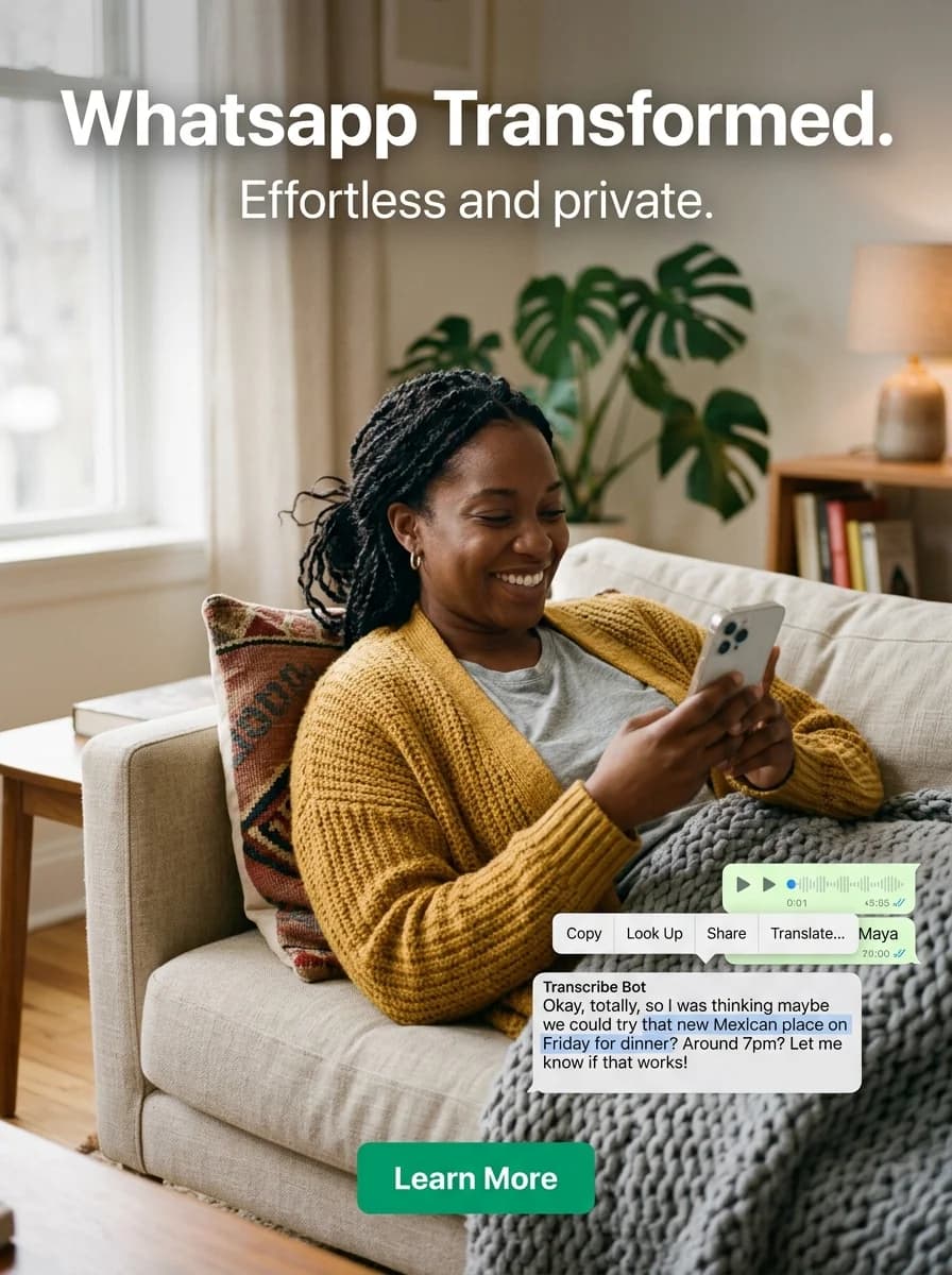 WhatsApp transformed — multilingual voice note transcription